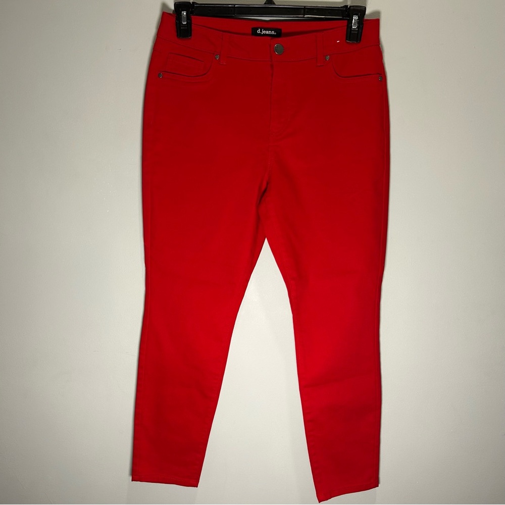 d. jeans Women's Vibrant Red Pants NWOT Size 10 - Picture 14 of 15